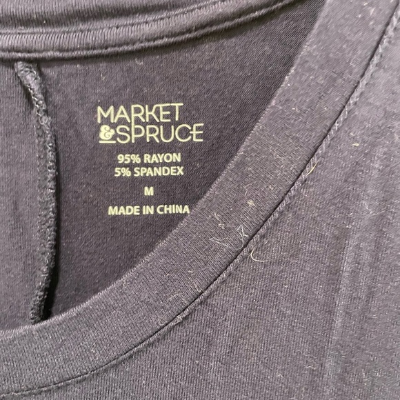 Market & Spruce Navy Short Sleeve Pocket T-Shirt Dress | Size M - Picture 8 of 9